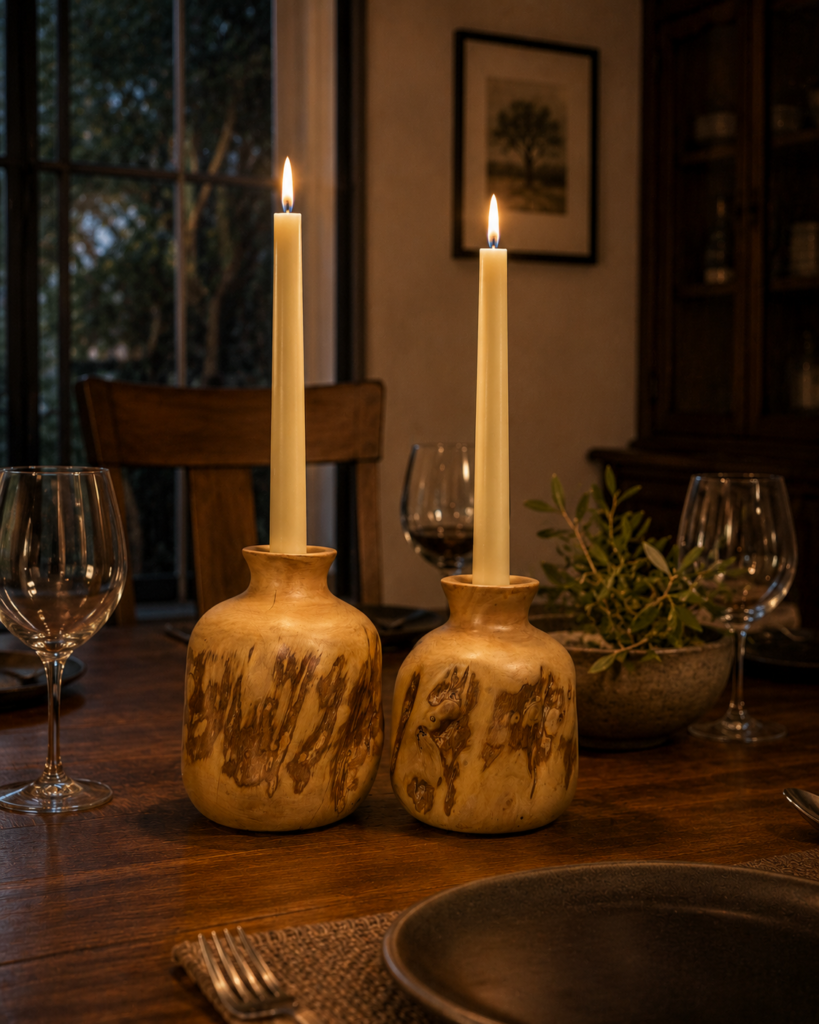 № 0XC7842 Ash Vein, Hollow Bloom — Dining Room · Elegant · Taper candle