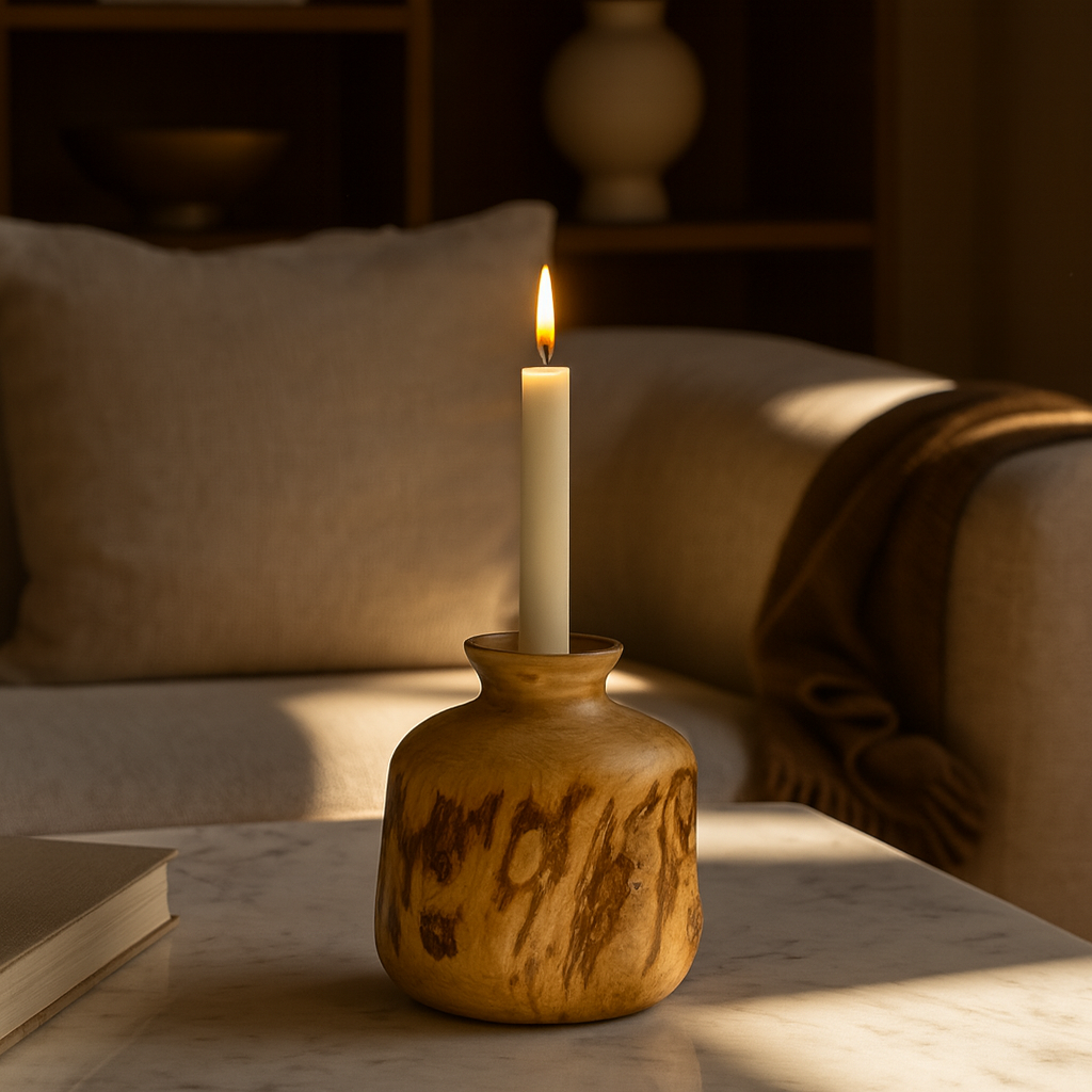 № 0XC7842 Ash Vein, Hollow Bloom — Living room · Modern · Taper candle