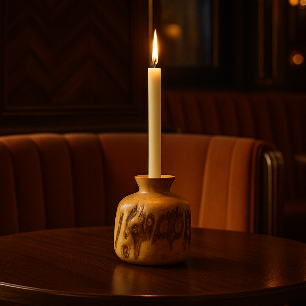 № 0XC7842 Ash Vein, Hollow Bloom — Restaurant · Art deco · Taper candle