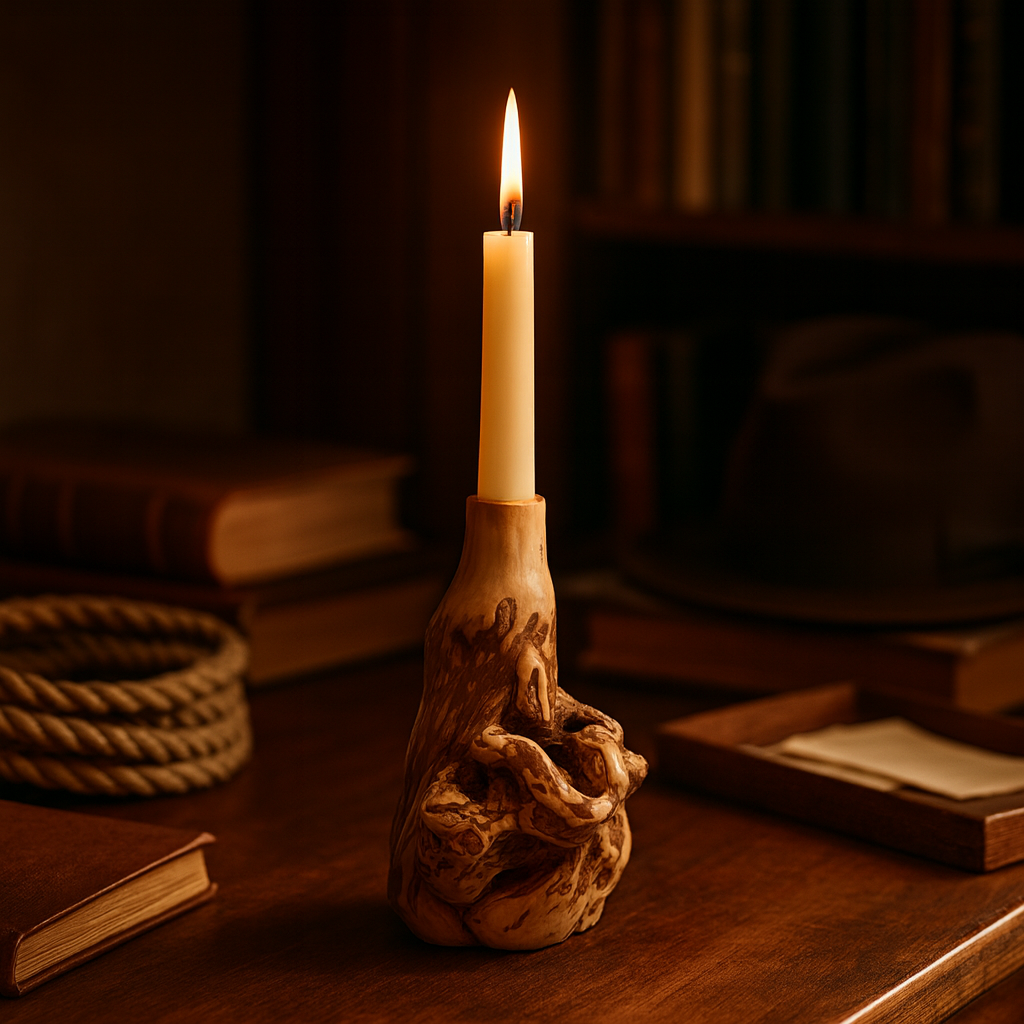 № AJ212 Ember Pale Rises — Study · Western · Taper candle